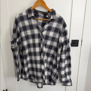 Weatherproof Black & White Plaid Button-Down Shirt